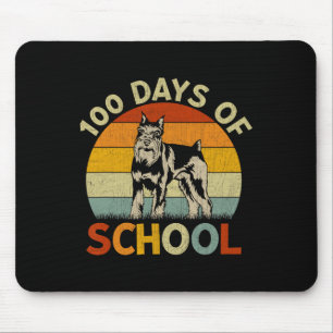 Miniature Schnauzer Dog Retro Boys Girls 100th Day Mouse Pad