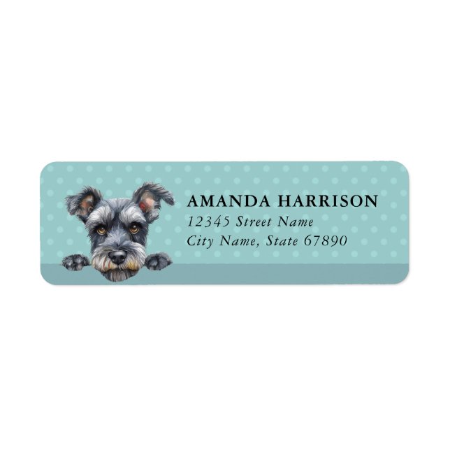 Miniature Schnauzer Dog Return Address Labels (Front)