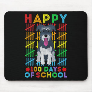 Miniature Schnauzer Dog Student Happy 100 Days of Mouse Pad