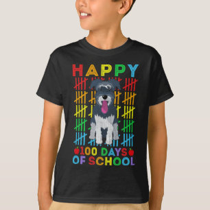 Miniature Schnauzer Dog Student Happy 100 Days of  T-Shirt
