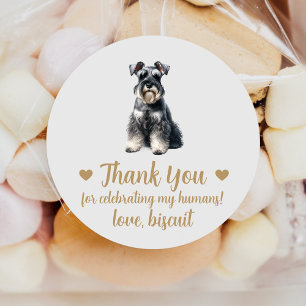 Miniature Schnauzer Dog Wedding Favour Stickers
