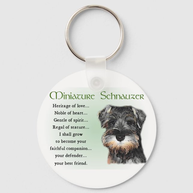 Miniature Schnauzer Gifts Key Ring (Front)