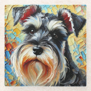 Miniature Schnauzer Glass Coaster