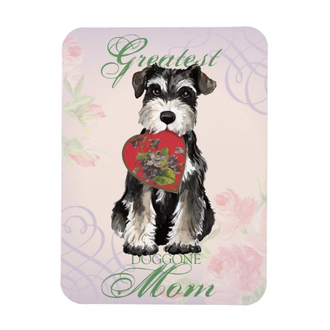 Miniature Schnauzer Heart Mum Magnet (Vertical)