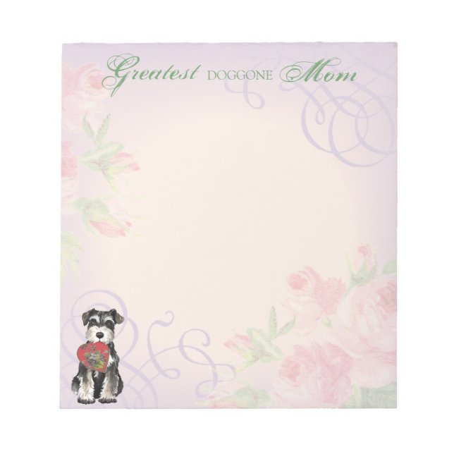 Miniature Schnauzer Heart Mum Notepad (Front)