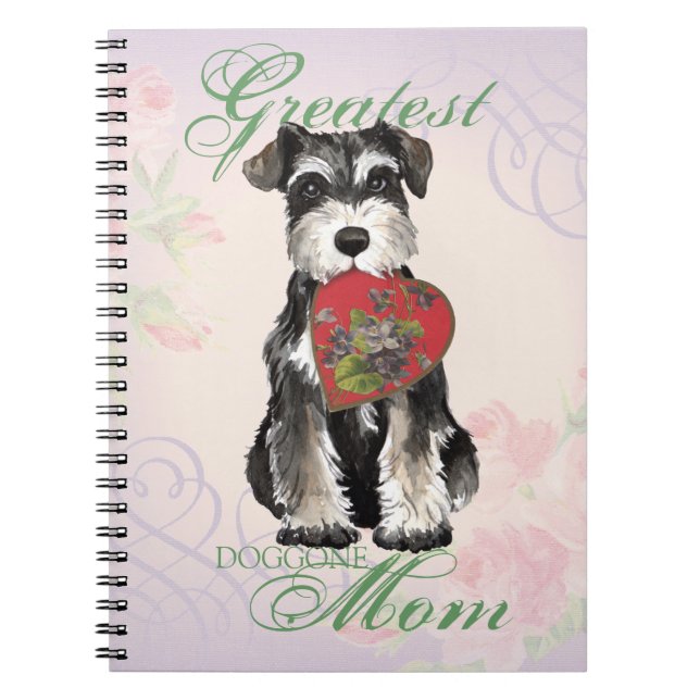 Miniature Schnauzer Heart Mum Spiral Notebook (Front)