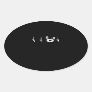 Miniature Schnauzer Heartbeat Mini Schnauzer Face Oval Sticker