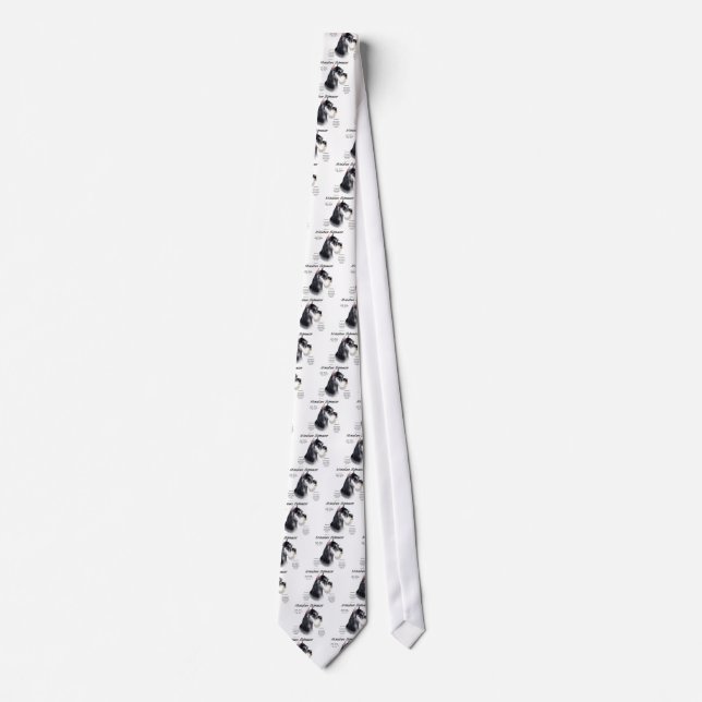Miniature Schnauzer History Design Tie (Front)