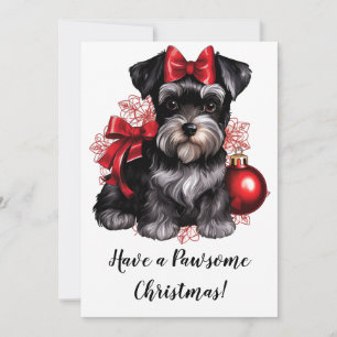 Miniature Schnauzer Holiday Greetings Card