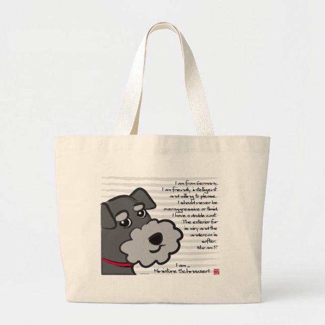Miniature Schnauzer Large Tote Bag (Front)