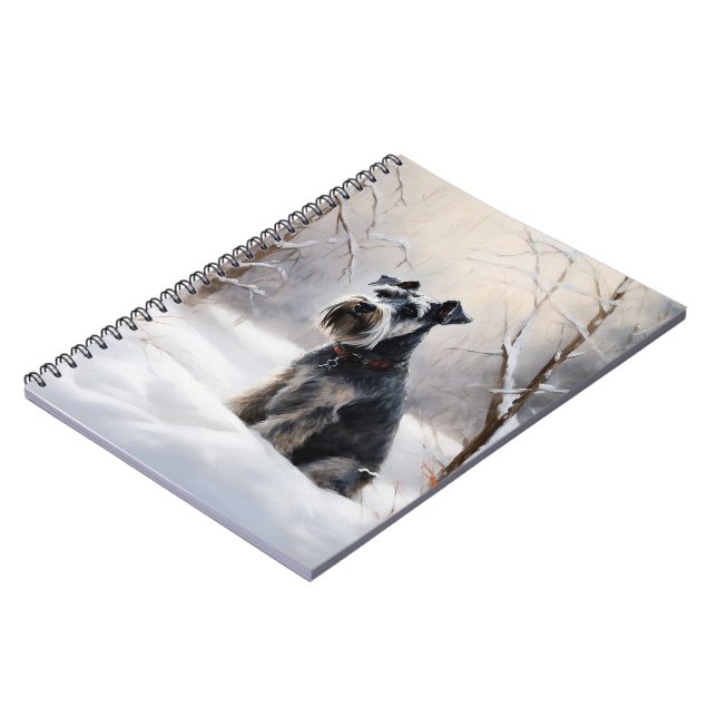 Miniature Schnauzer Let It Snow Christmas Notebook (Left Side)