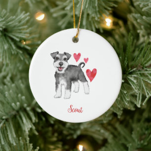 Miniature Schnauzer Mini Schnauzer Custom Text Ceramic Tree Decoration