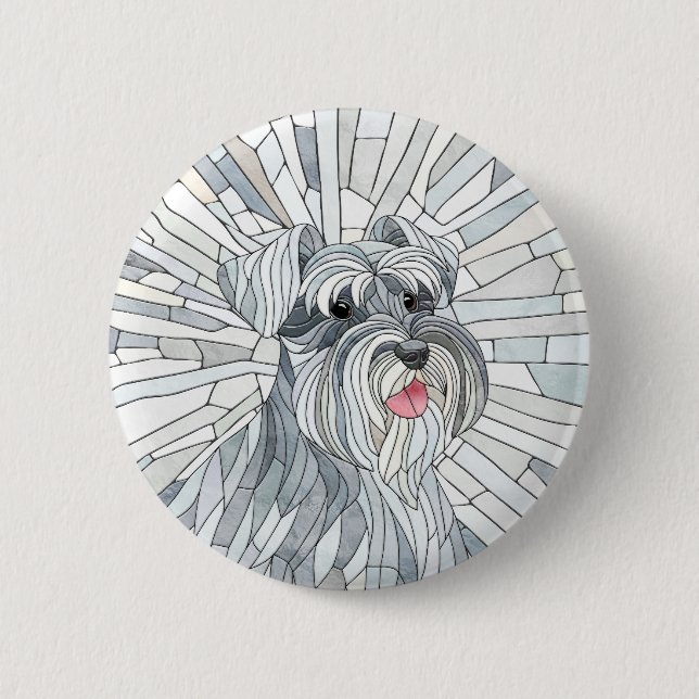 Miniature Schnauzer Mosaic art 6 Cm Round Badge (Front)