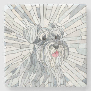 Miniature Schnauzer Mosaic art Stone Coaster
