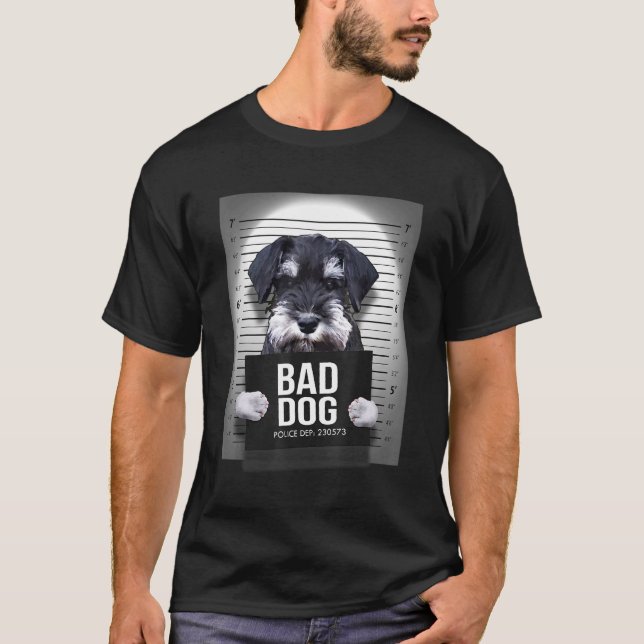 Miniature Schnauzer Mugshot Shirt (Front)
