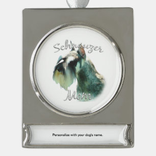 Miniature Schnauzer Mum 2 Silver Plated Banner Ornament