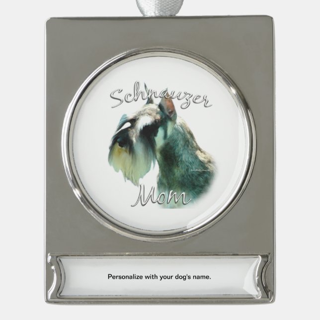 Miniature Schnauzer Mum 2 Silver Plated Banner Ornament (Front)