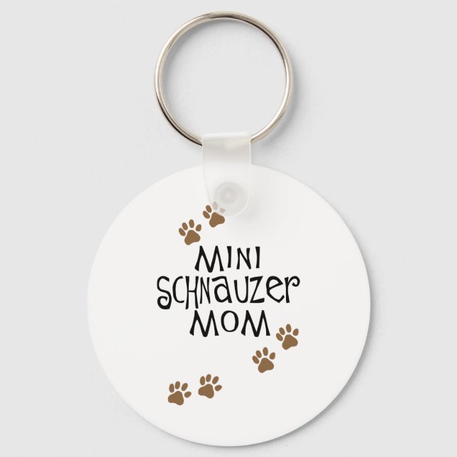 Miniature Schnauzer Mum Key Ring (Front)