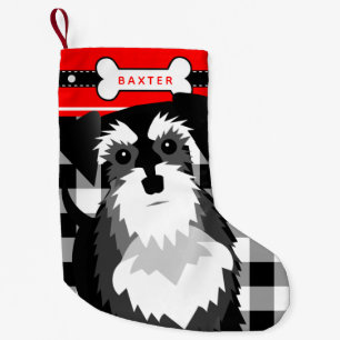 Miniature Schnauzer Old Fashioned Plaid Small Chri Christmas Stocking