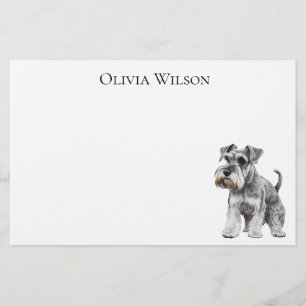 Miniature Schnauzer on custom stationary Stationery