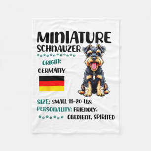 Miniature Schnauzer Origin Funny Mini Schnauzer Lo Fleece Blanket