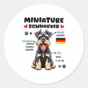 Miniature Schnauzer Owner Funny Mini Schnauzer Lov Classic Round Sticker