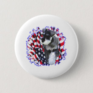 Miniature Schnauzer Patriot 6 Cm Round Badge