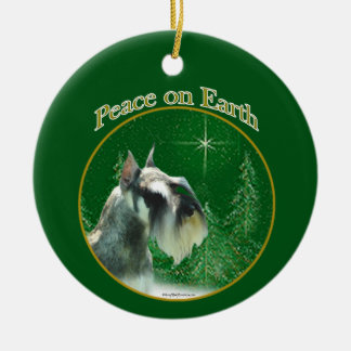Miniature Schnauzer Peace Ceramic Tree Decoration