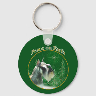 Miniature Schnauzer Peace Key Ring