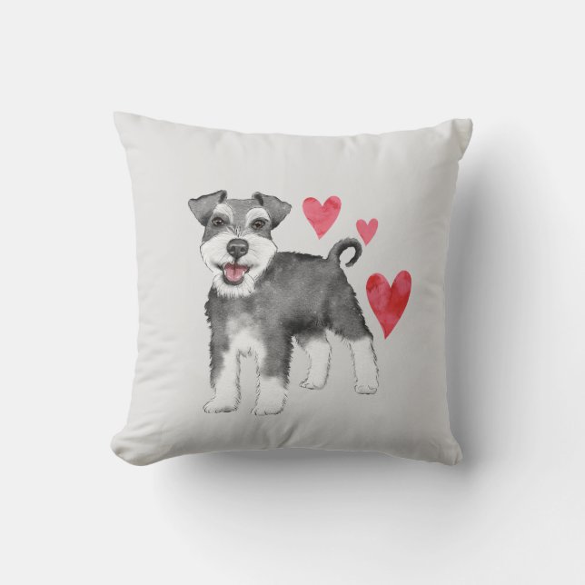 Miniature Schnauzer Personalised with Name Year Cushion (Front)