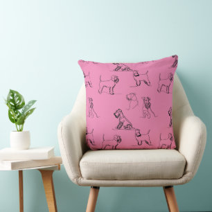 Miniature Schnauzer Pink Cushion