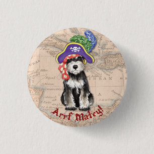 Miniature Schnauzer Pirate 3 Cm Round Badge