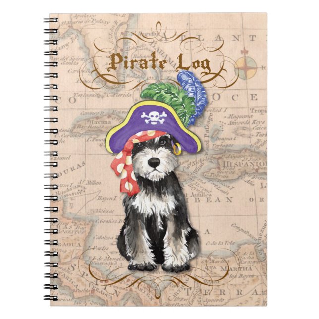 Miniature Schnauzer Pirate Spiral Notebook (Front)