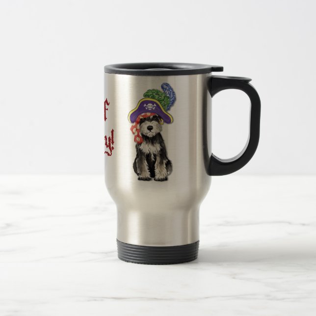 Miniature Schnauzer Pirate Travel Mug (Right)