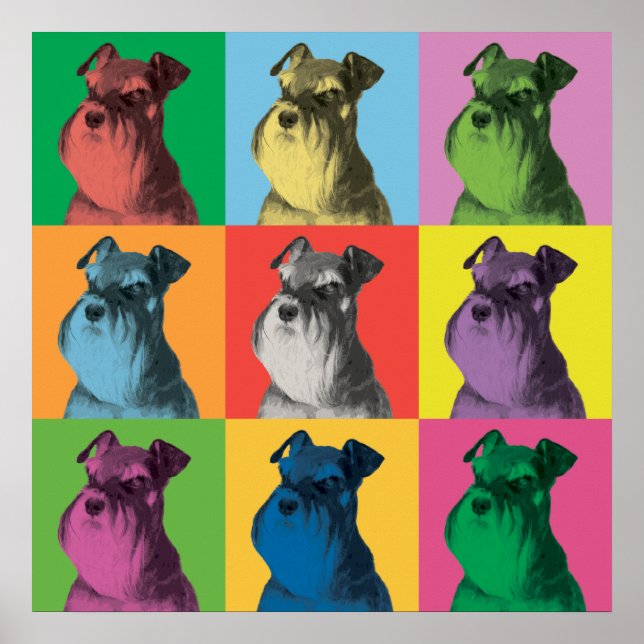 Miniature Schnauzer Pop-Art Poster (Front)