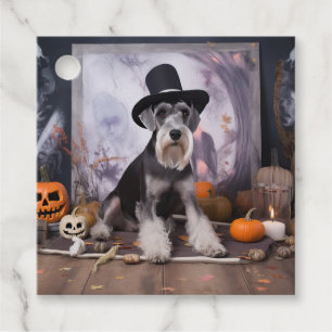 Miniature Schnauzer Pumpkins Halloween Scary Favour Tags