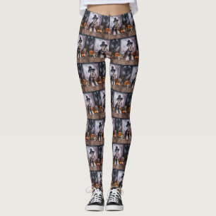 Miniature Schnauzer Pumpkins Halloween Scary  Leggings
