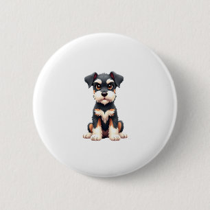 Miniature Schnauzer Puppy  (1) 6 Cm Round Badge