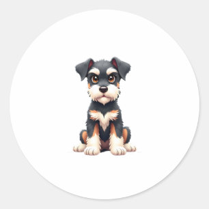Miniature Schnauzer Puppy  (1) Classic Round Sticker