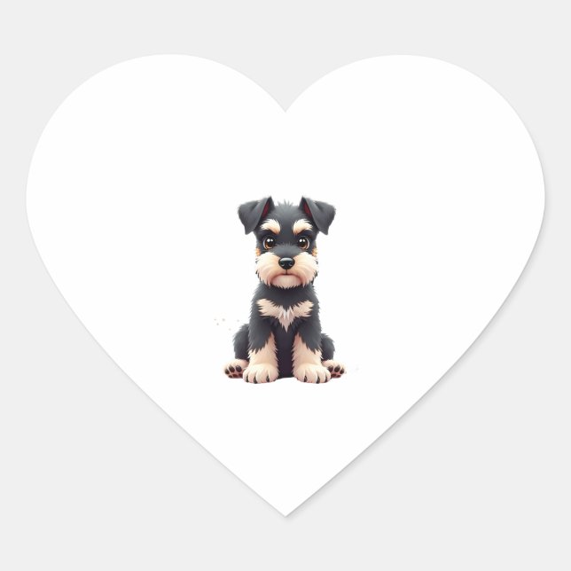 Miniature Schnauzer Puppy  (2) Heart Sticker (Front)
