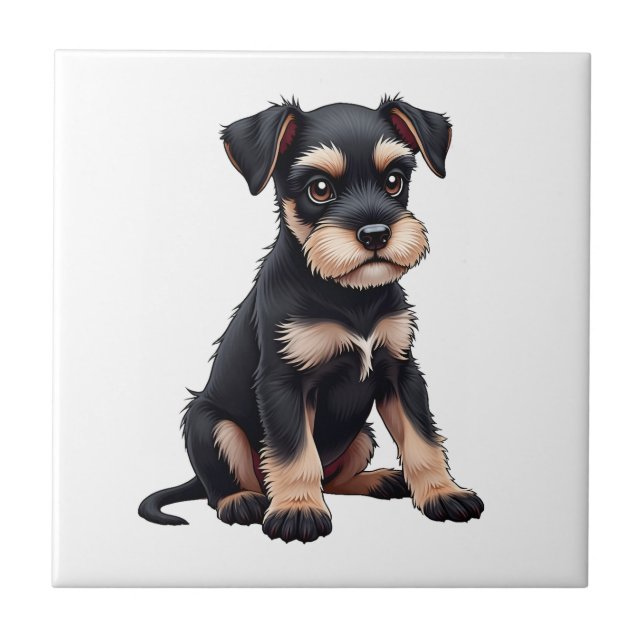 Miniature Schnauzer Puppy  (3) Tile (Front)