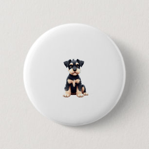Miniature Schnauzer Puppy  (4) 6 Cm Round Badge