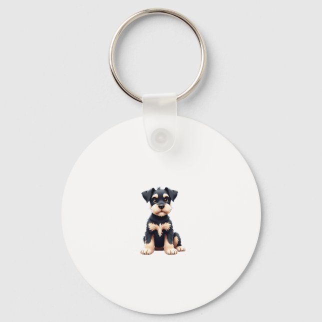 Miniature Schnauzer Puppy  (4) Key Ring (Front)