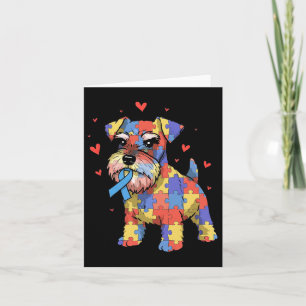 Miniature Schnauzer Puzzle Autism Awareness Dog Wo Card
