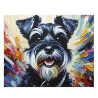 Miniature Schnauzer Puzzle: Black and Silver Zwerg