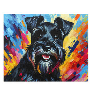 Miniature Schnauzer Puzzle: Black Zwergschnauzer Jigsaw Puzzle