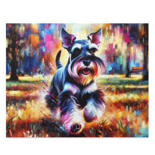 Miniature Schnauzer Puzzle: Salt and Pepper Zwergs Jigsaw Puzzle