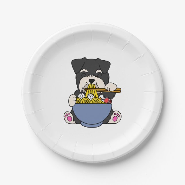 Miniature Schnauzer Rahmen  Paper Plate (Front)