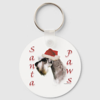 Miniature Schnauzer Santa Paws Key Ring