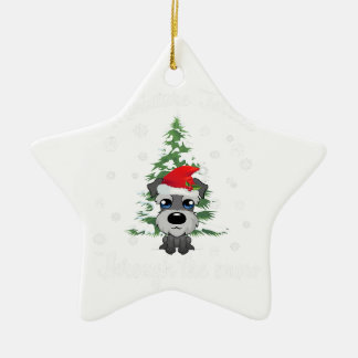 Miniature Schnauzer Through Snow | Christmas Dog Ceramic Tree Decoration